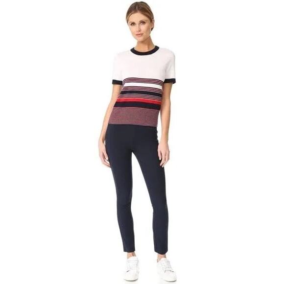 Rag & Bone $295 Krista Wool Red Striped Short Sleeve Crew Neck Sweater Top XS - Picture 7 of 12